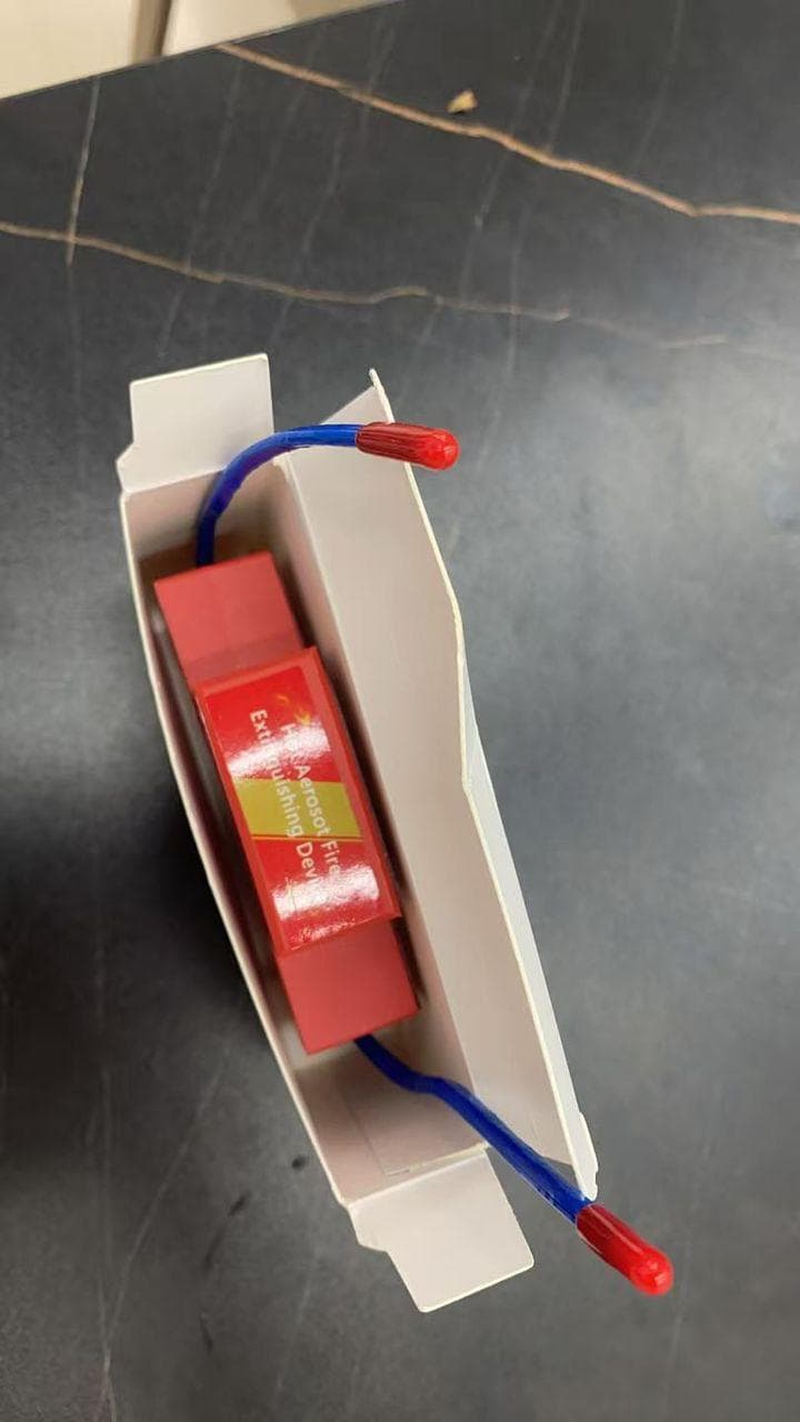 Hot Aerosol device packaged for delivery